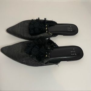 A New Day Black Fringe Mules